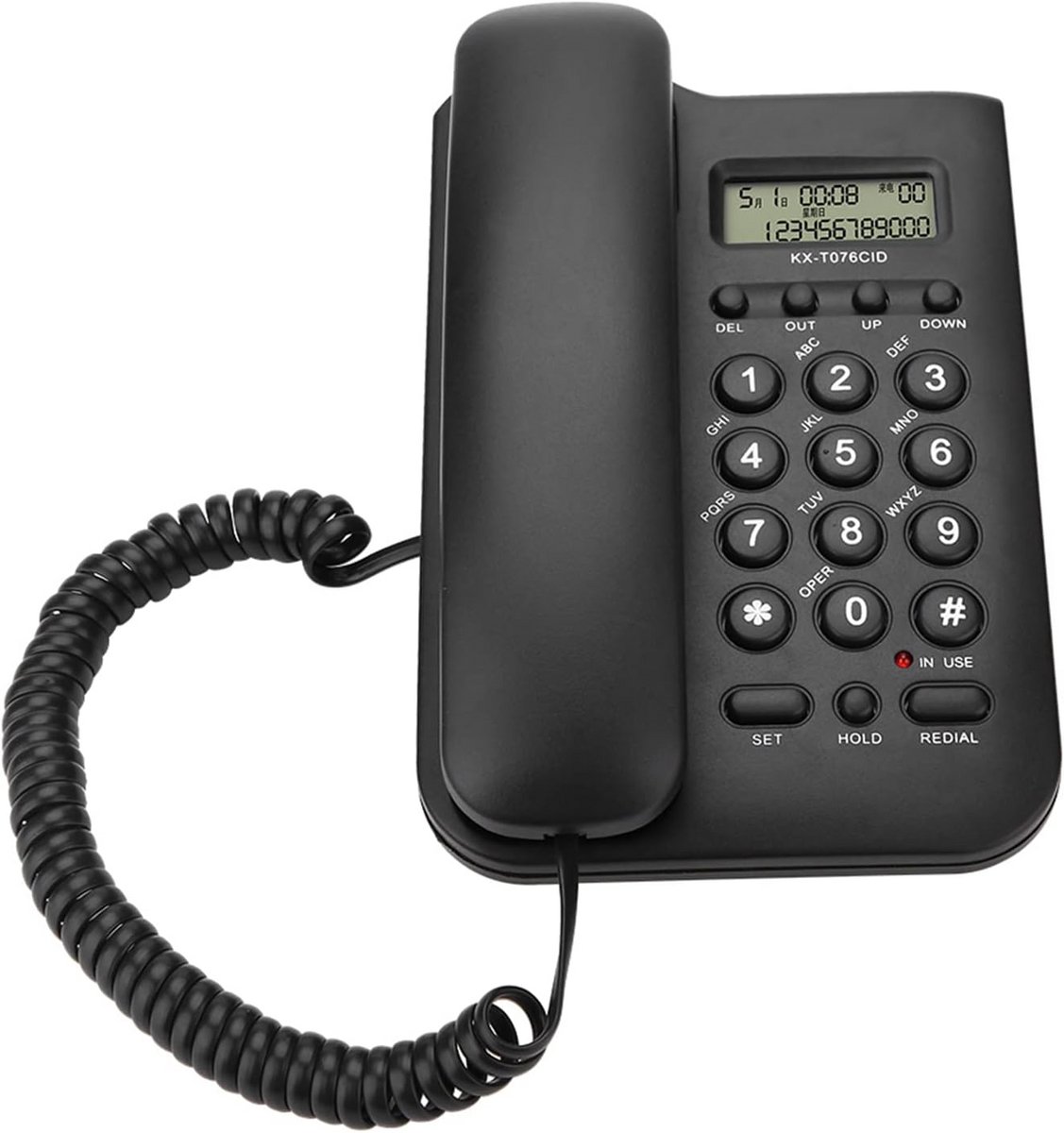 Bedrade desktop wandtelefoon voor thuis en kantoor - Zwart