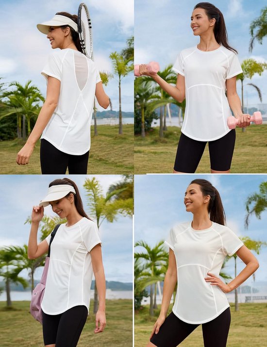 Sneldrogend Dames Sportshirt - Ademend Fitnessshirt voor Hardlopen, Yoga en Sportactiviteiten — afbeelding 4