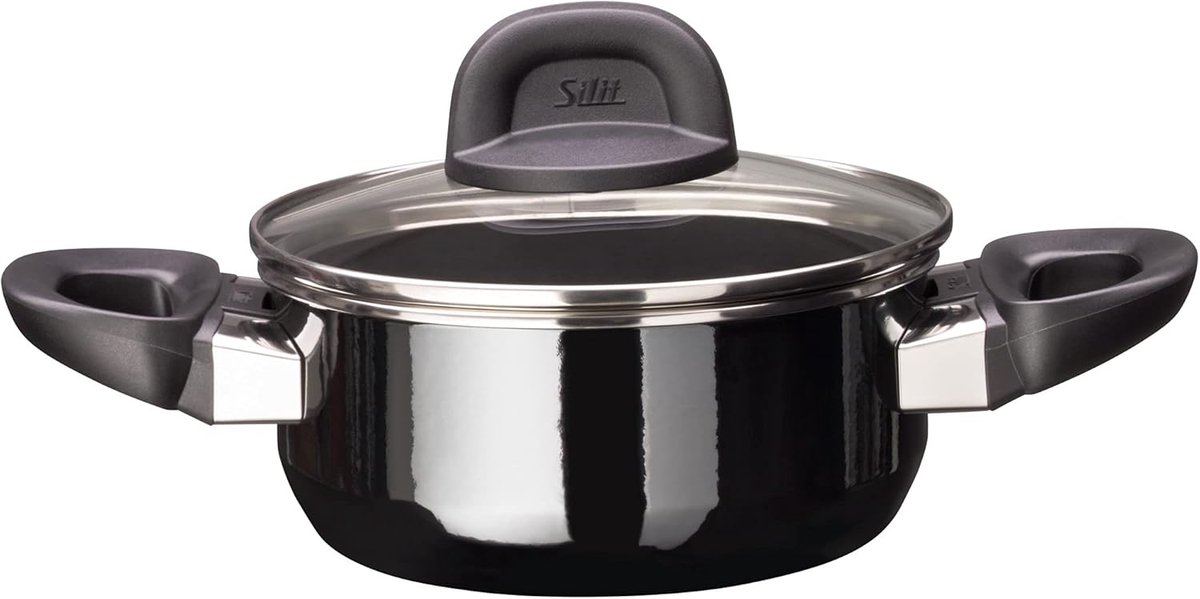 Kookpan met Glazen Deksel 16 cm - Inductie Geschikt - 1,3 Liter - Ergonomisch Design
