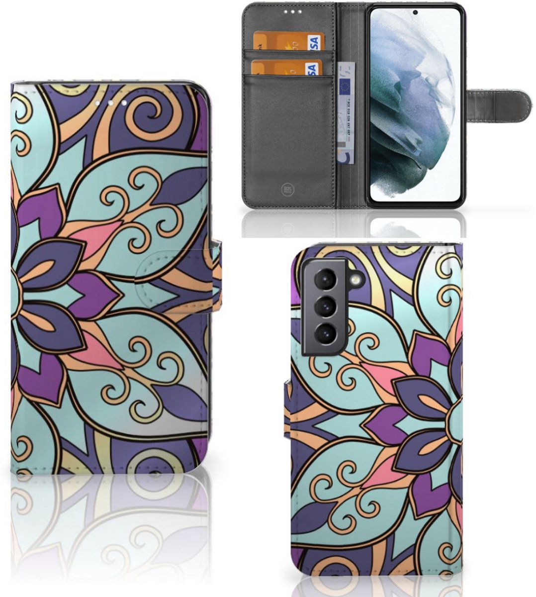 Samsung Galaxy S21 FE Hoesje Purple Flower