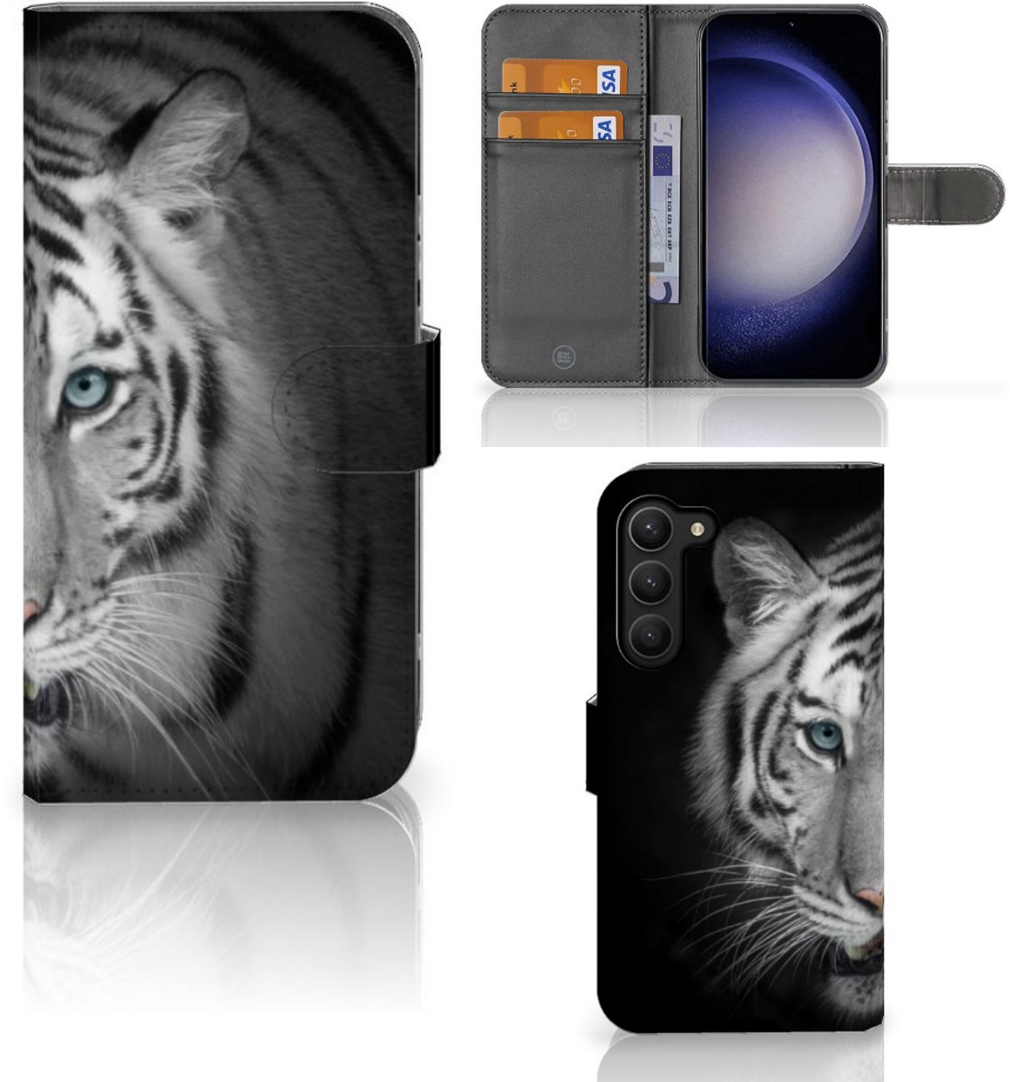 Samsung Galaxy S23 Plus Telefoonhoesje met Pasjes Tijger