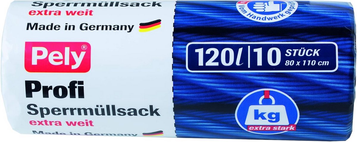 Professionele Afvalzakken 120 Liter met Sluitband - Extra Breed - 10 Stuks - Blauw