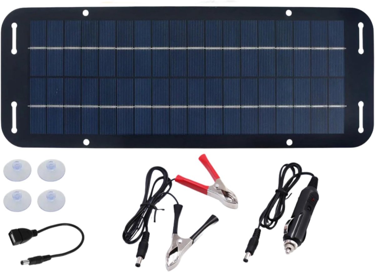 Zonnepaneel - Opvouwbaar zonnepaneel - Zonnecellen Oplaadbatterij - 12V - 6W - USB - IP65 Waterdicht - Zonnepanelen voor buiten - voor Alle Soorten Voertuigen