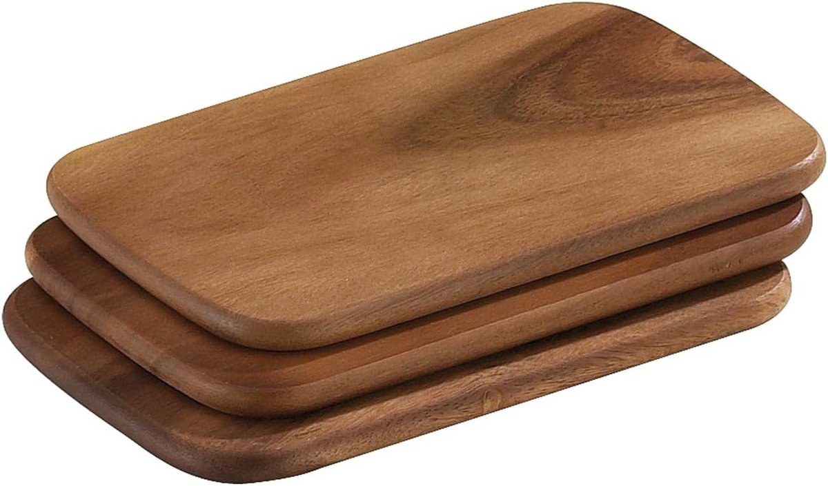 3 Stuks Ontbijtplanken Acacia Hout - Duurzame Houten Serveerplanken