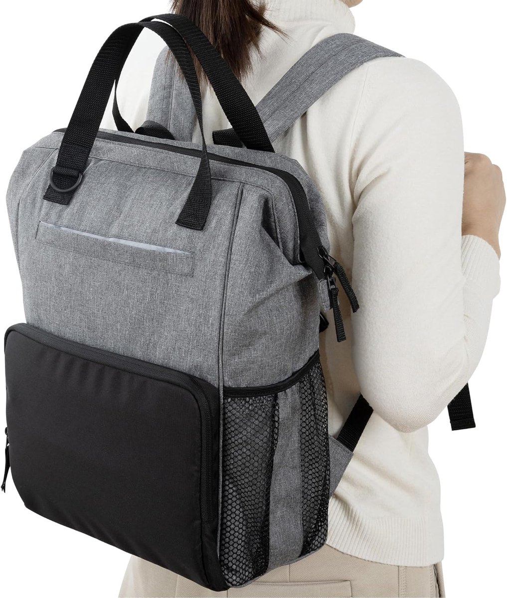 Stijlvolle luiertas rugzak met verschoningsmat - Grote luiertas met laptopcompartiment - Bevestigbaar aan kinderwagen