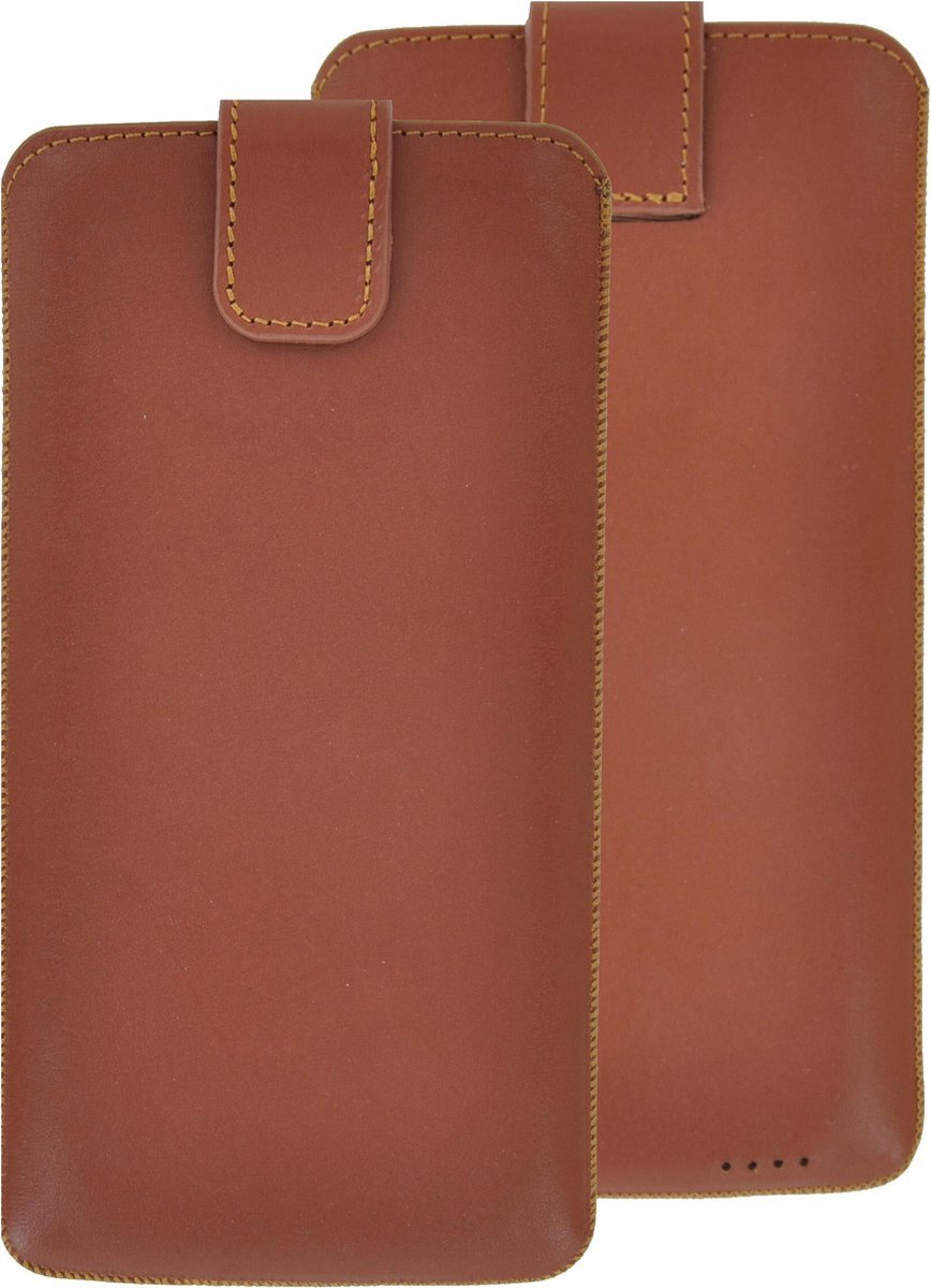 Samsung Galaxy S20 Ultra Hoesje - Insteek Cover Echt Leer Camel Bruin