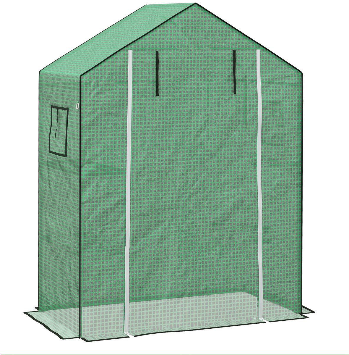 REDOM - Kasfolie - Versterkt En Uv-Bestendig - Met Oproldeur En Ramen - Voor Broeikas - Kunststof - Groen - 140 X 73 X 190 Cm