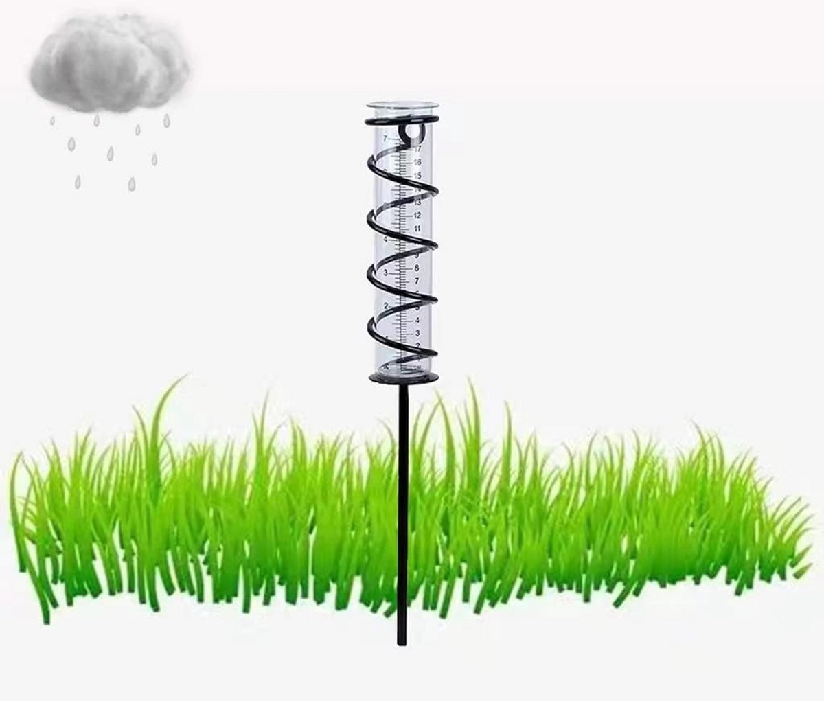 Regenmeter voor Buiten - Metalen Frame en Afneembare Regenbeschermer voor Tuin en Landschap