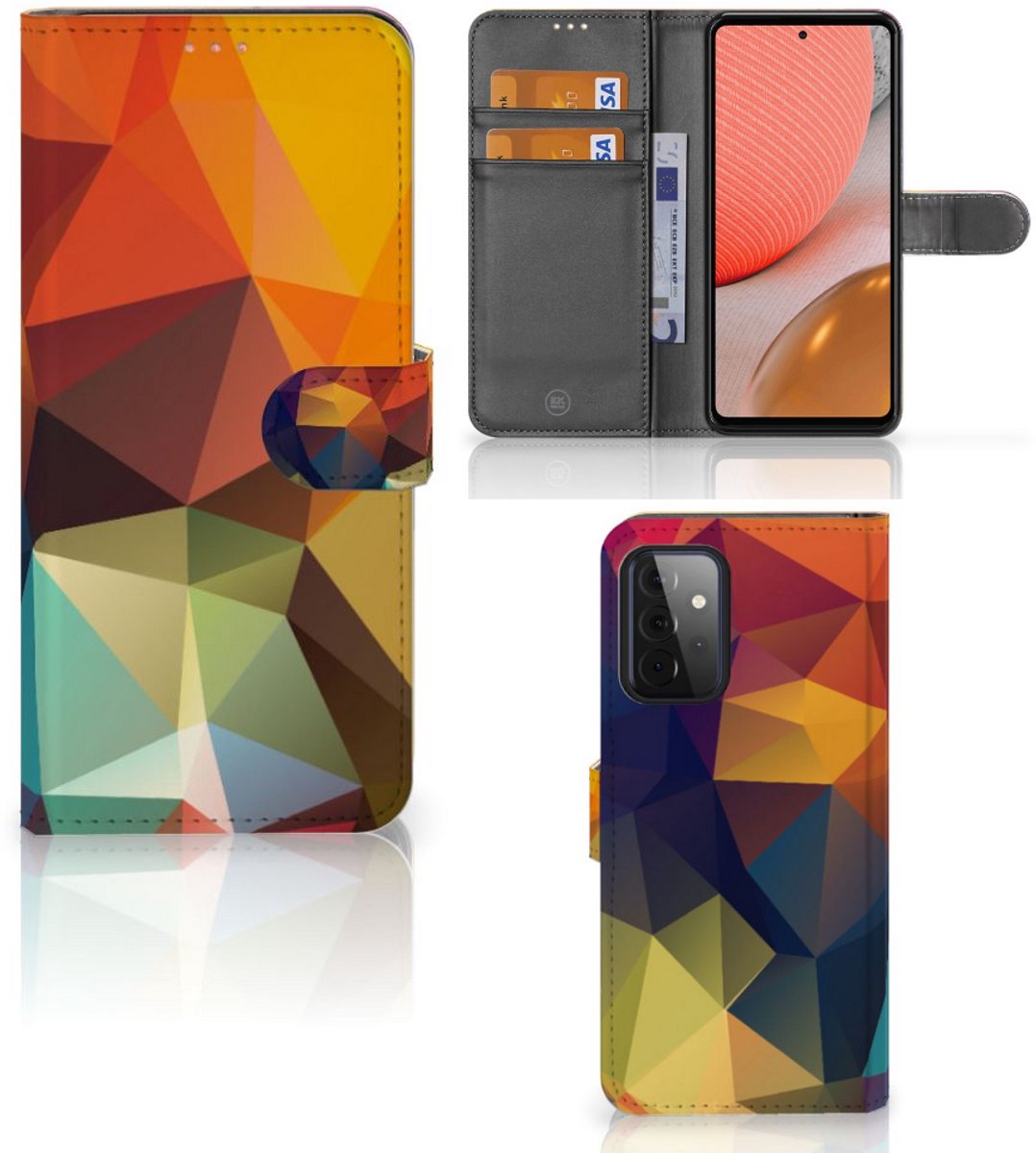 Samsung Galaxy A72 Book Case Polygon Color