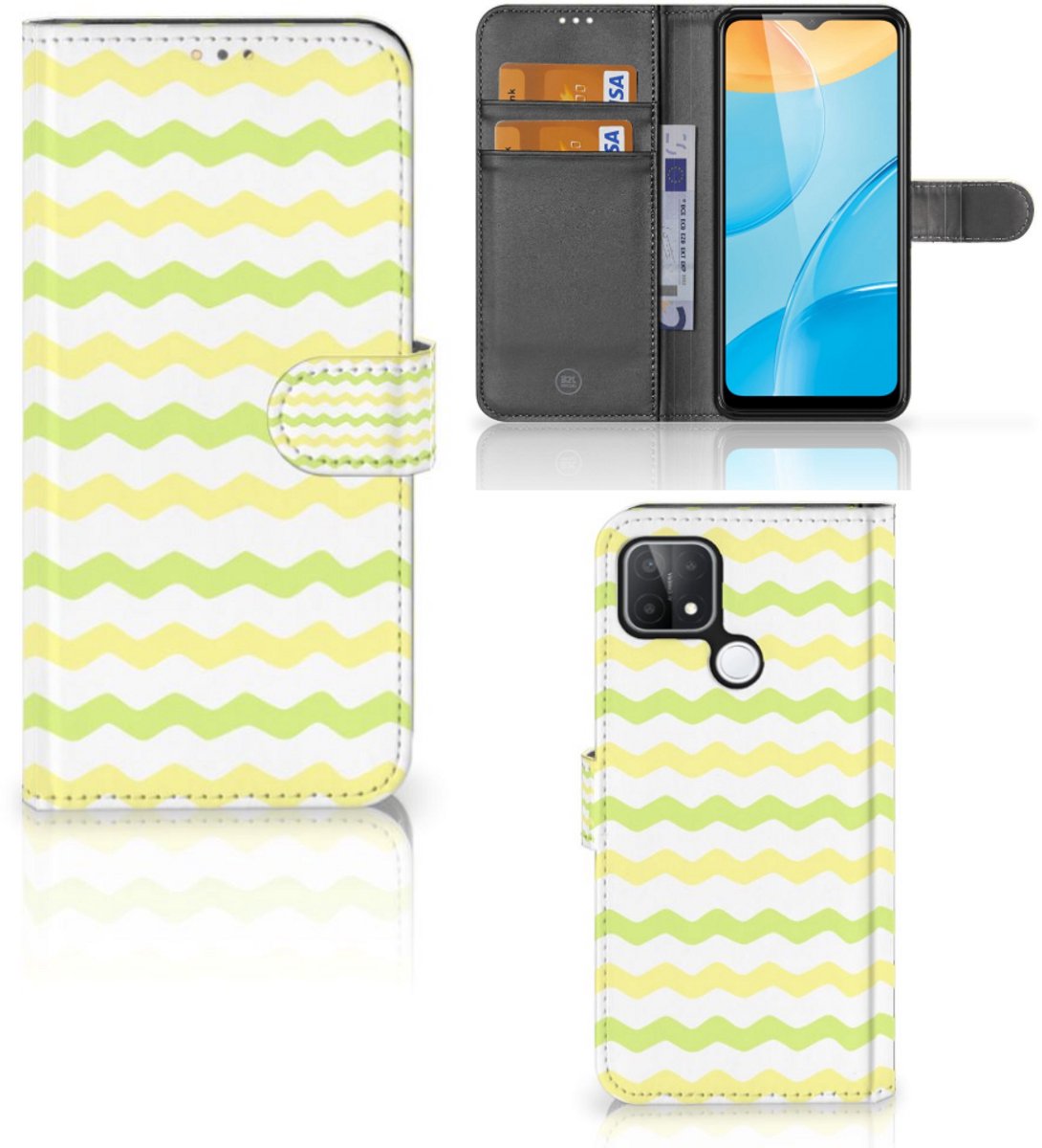OPPO A15 Telefoon Hoesje Waves Yellow