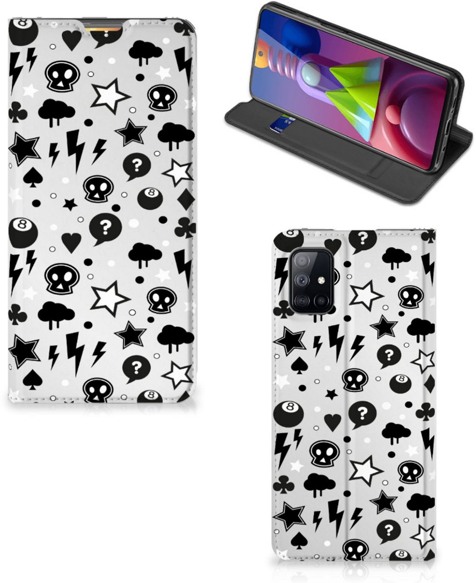 Book Case voor Mobiel BookCase Samsung Galaxy M51 Silver Punk