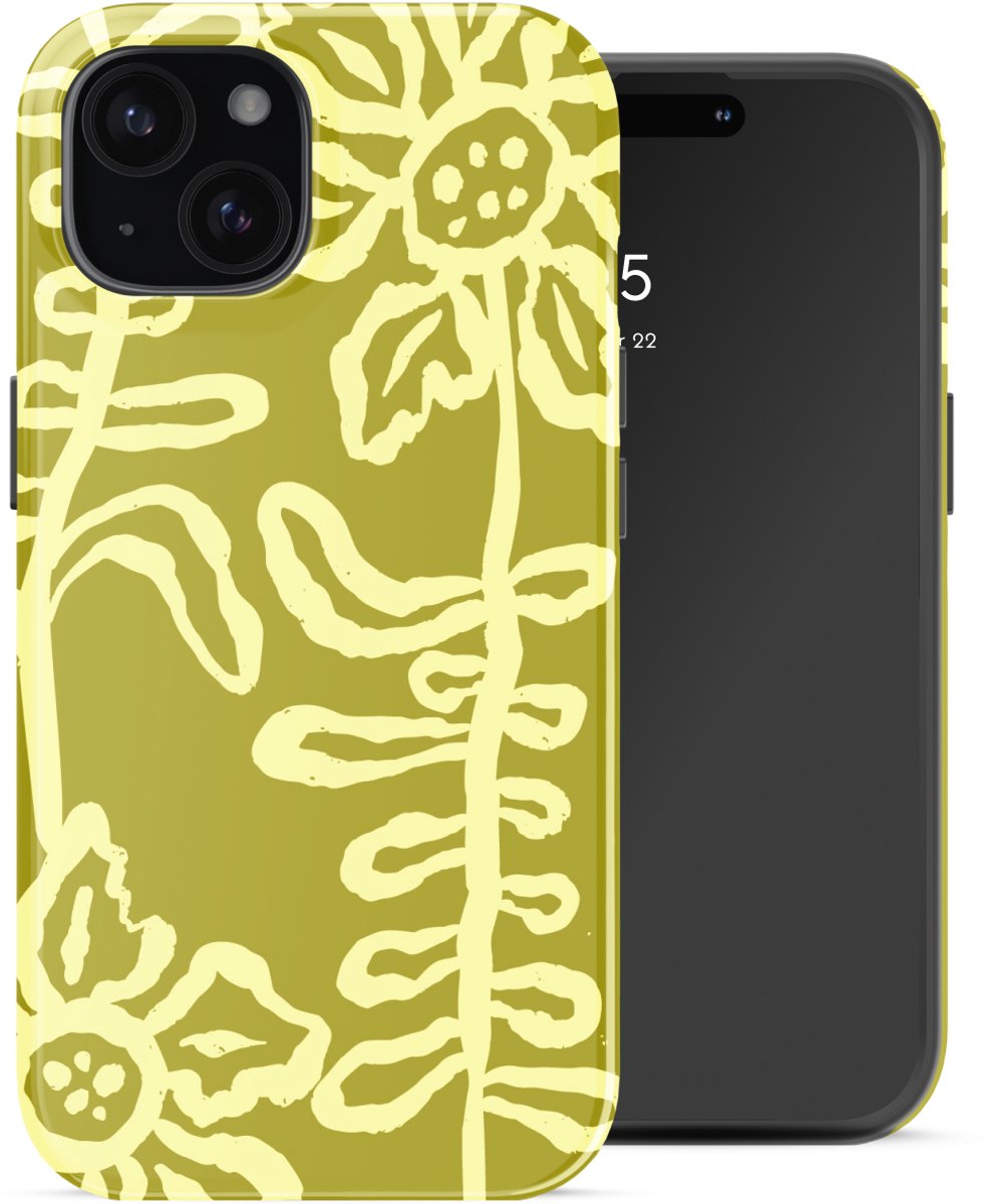 Selencia Hoesje - Geschikt voor Apple iPhone 15 - Backcover - Chalky Bloom
