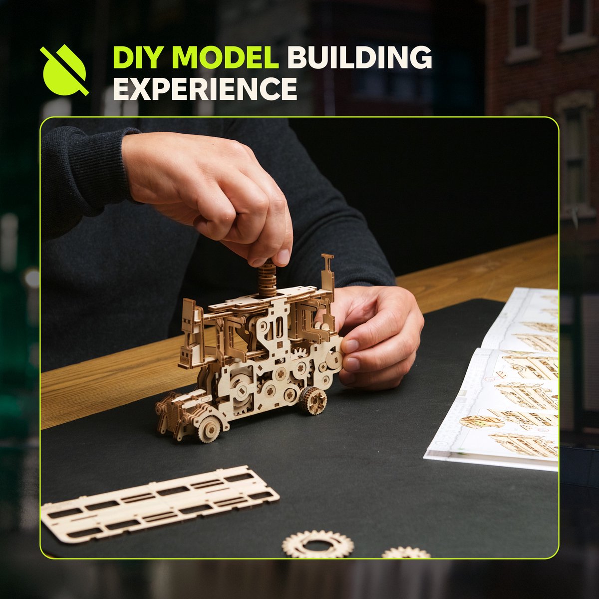 UGEARS 3D Modelbouw - The Knight Bus™ - Harry Potter™ - Mechanisch Bouwpakket Hout - Educatief Speelgoed — afbeelding 3