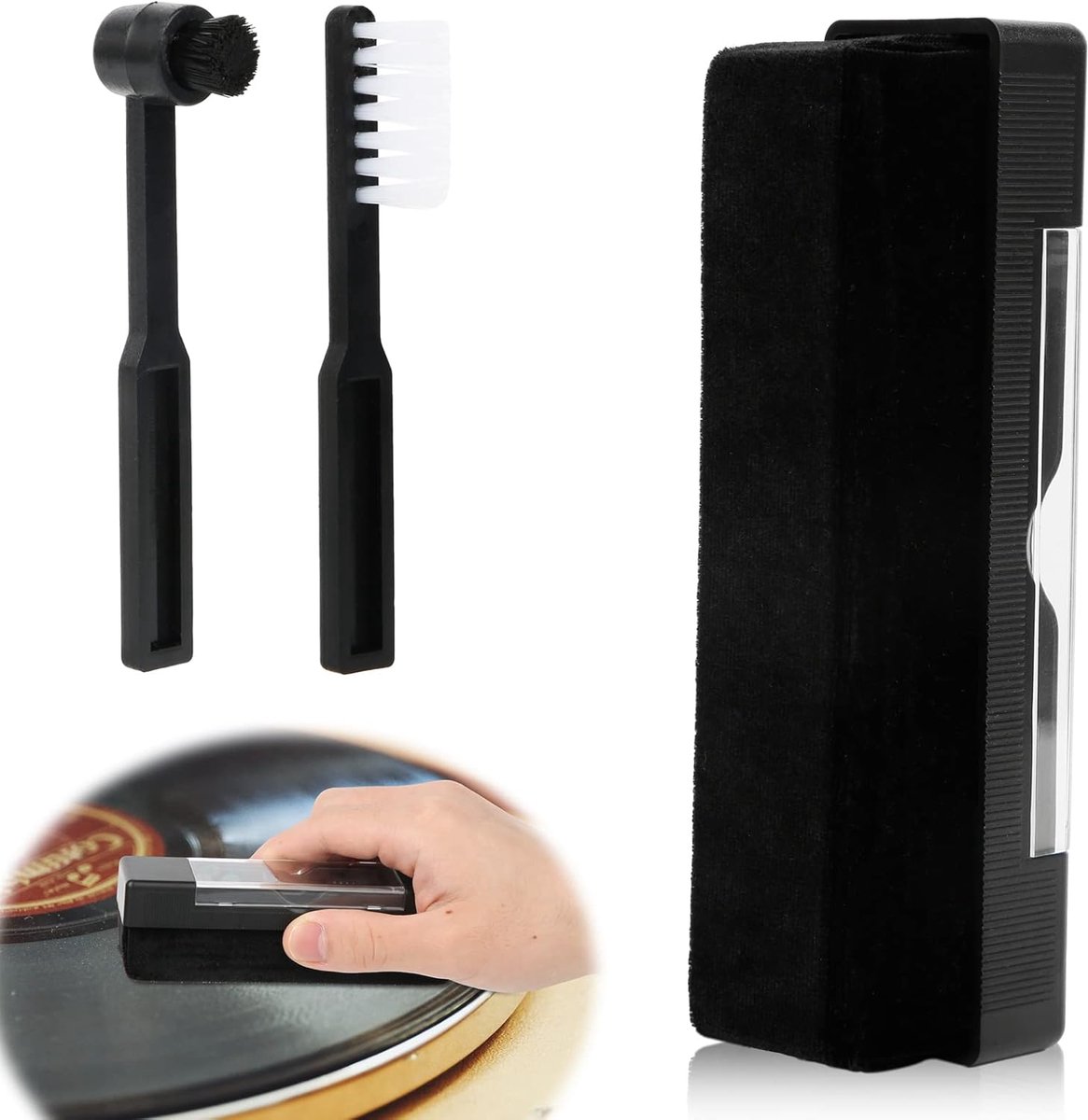 Reinigingsset voor Vinylplaten met Zachte Borstel en Stofzuiger