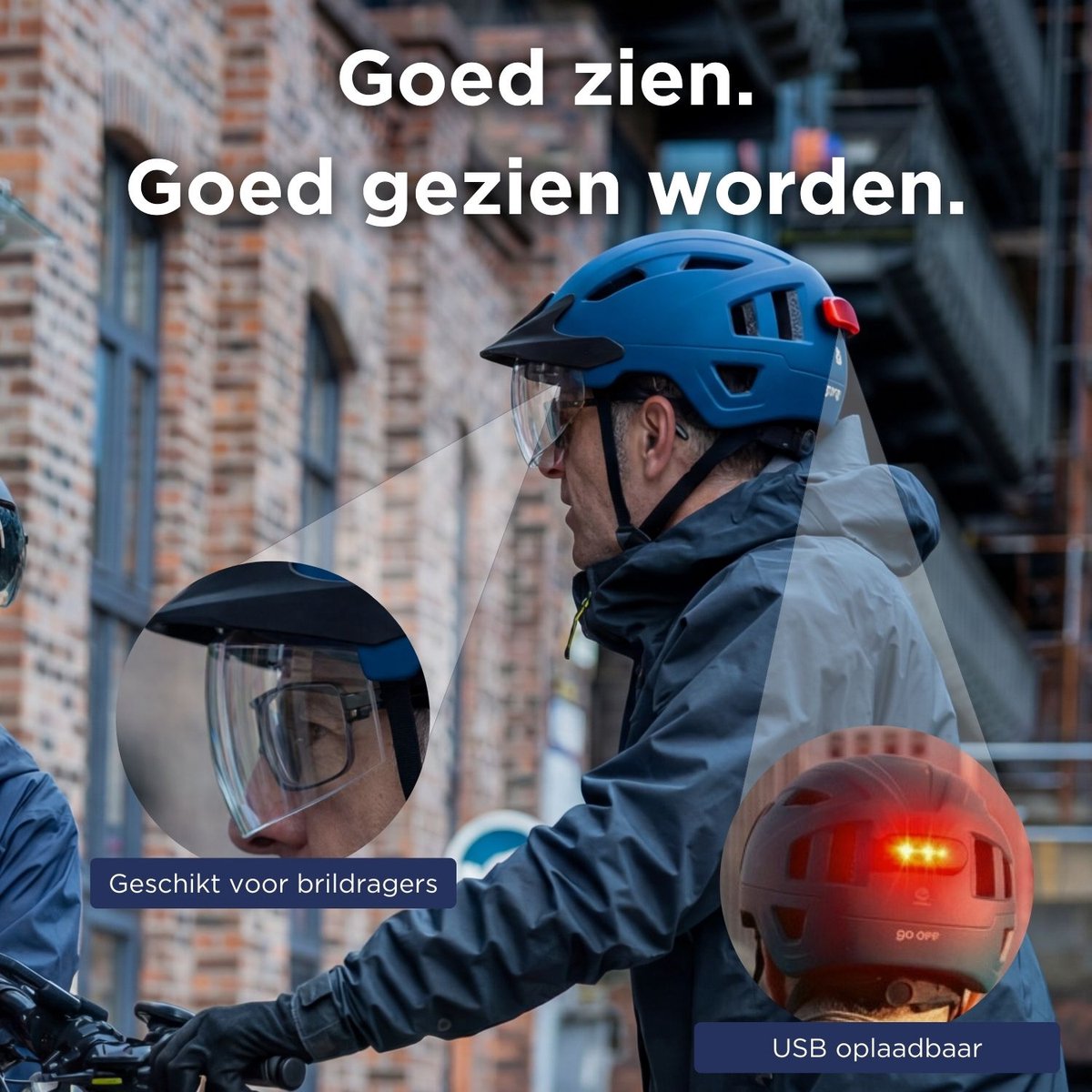 GOOFF Pilot LED Snorfiets Helm thumbnail 5