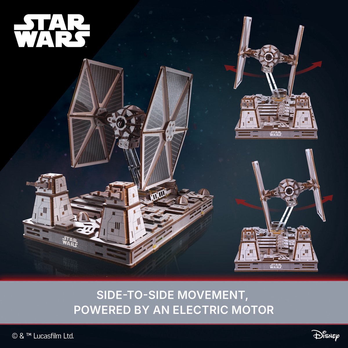 UGEARS 3D Modelbouw - Tie Fighter - Star Wars - Mechanisch Bouwpakket Hout - Educatief Speelgoed — afbeelding 20