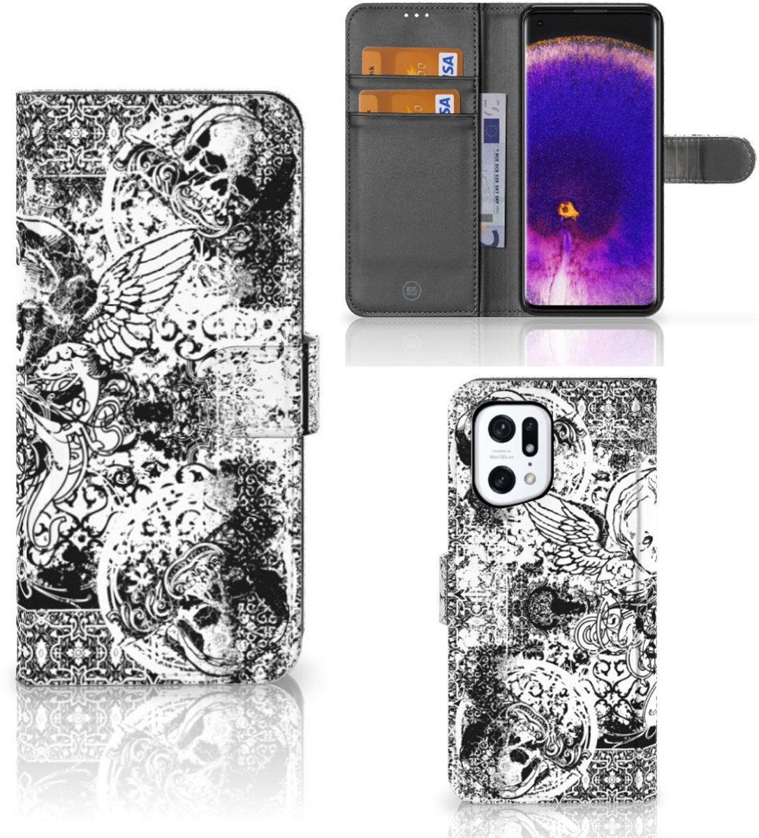 Telefoonhoesje met Naam OPPO Find X5 Pro Skulls Angel