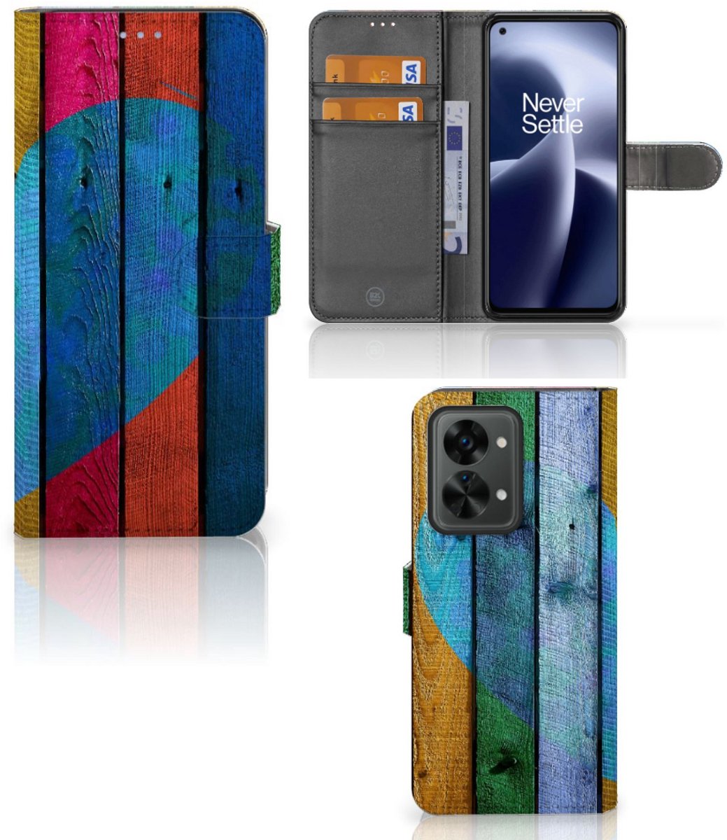 OnePlus Nord 2T Book Style Case Wood Heart - Cadeau voor je Vriend