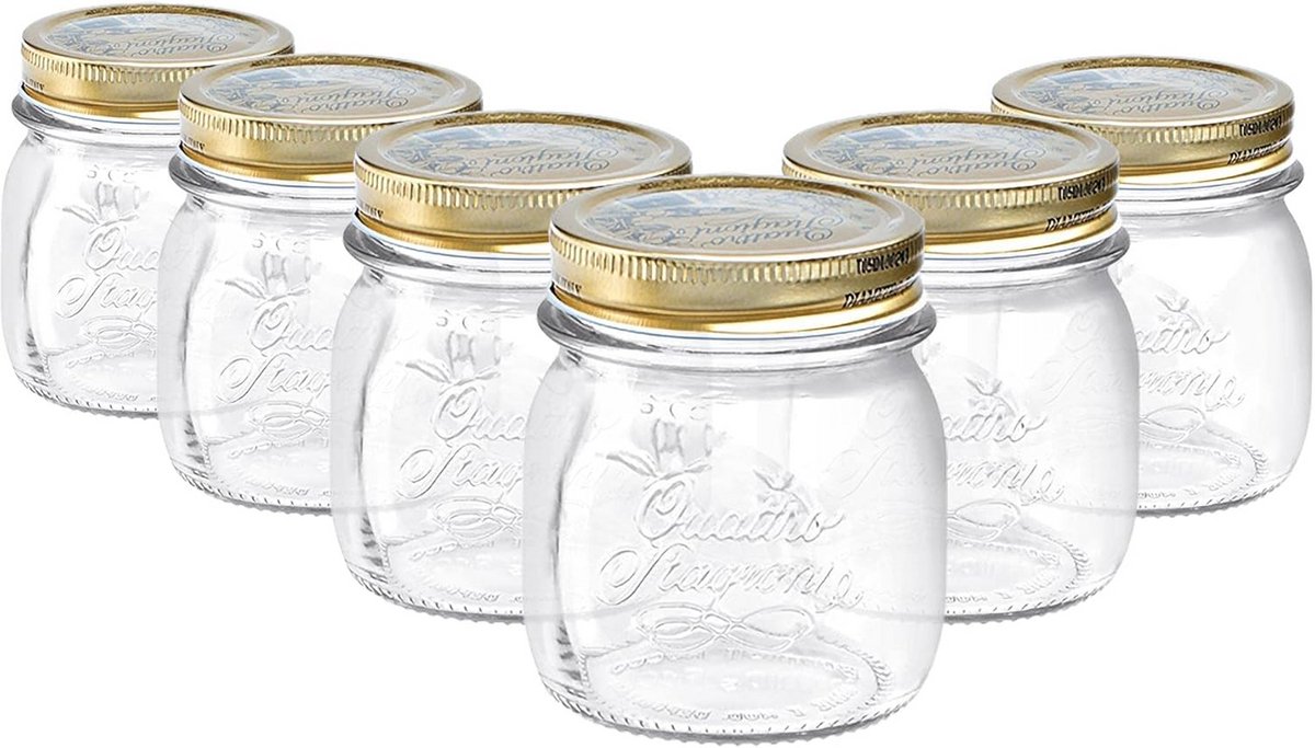 Glazen opslagpotten 250ml - Set van 6 voor het bewaren van jams en sauzen