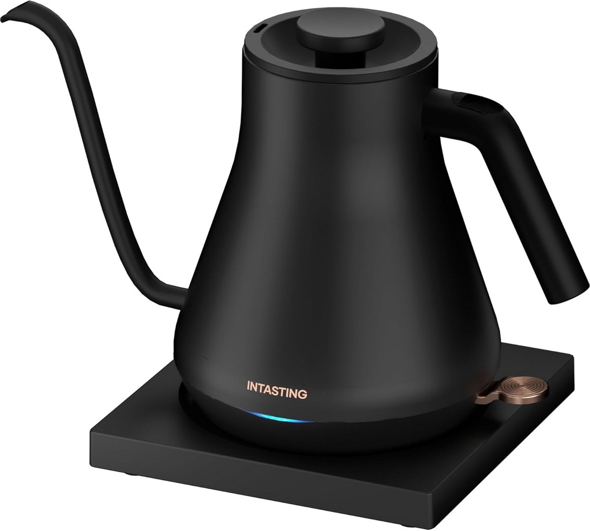 Elektrische Kettle met Gooseneck, 0,9 L, Rvs, Snelle Verhitting, 1200 W, Automatische Uitschakeling, Droogkokbeveiliging voor Heet Water