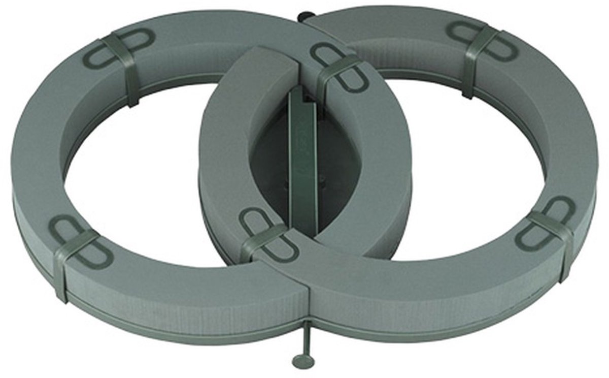 Steekschuim autoarrangement dubbele ring 55×39cm H6cm 1 stuk