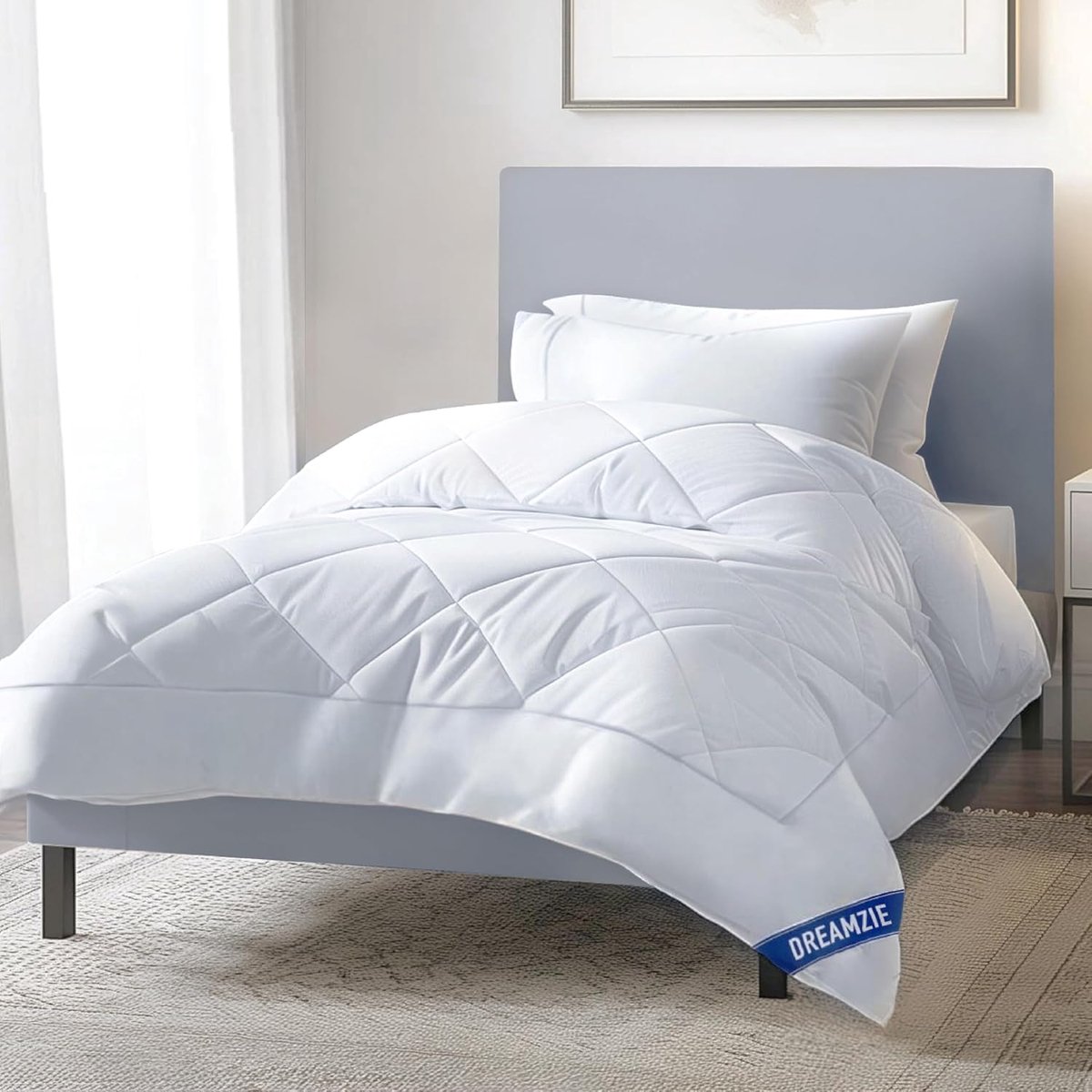 Microvezeldekbed 155x220 cm voor 4 seizoenen - Gematigd dekbed met polyester vulling 300 gsm