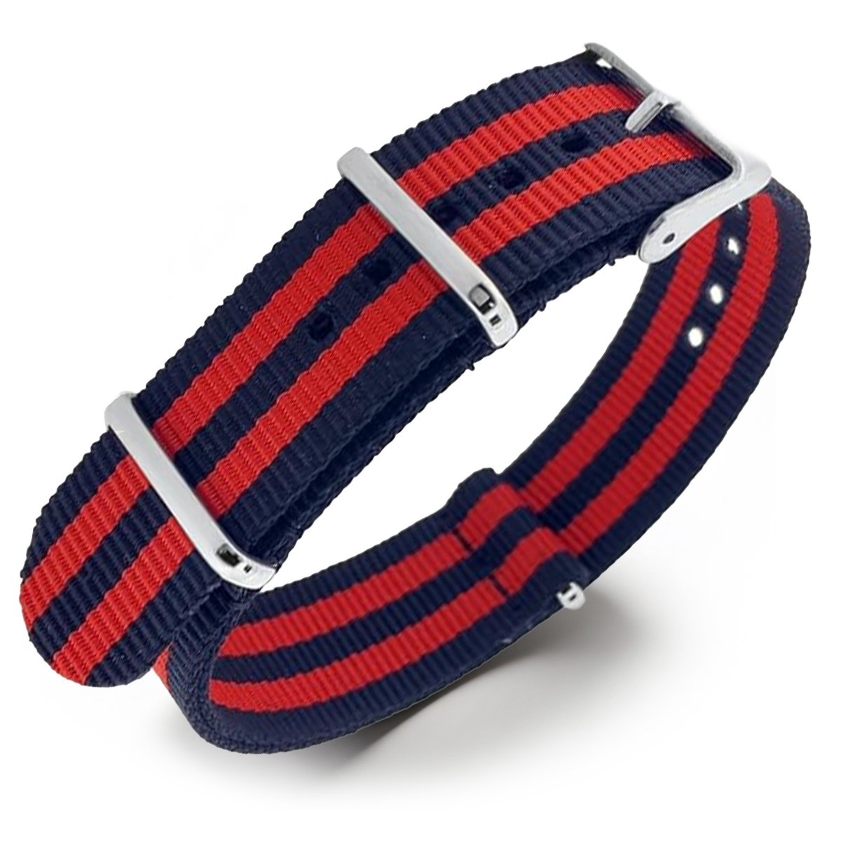 NATO Horlogeband G10 Military Nylon Strap - James Bond Blauw Rood 18mm