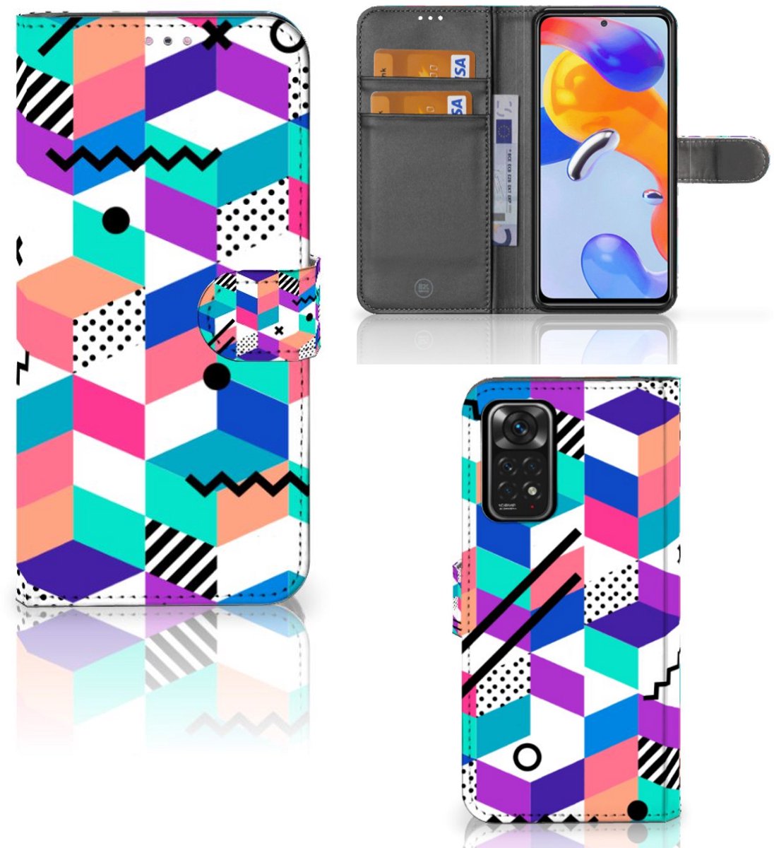 Xiaomi Redmi Note 11 Pro 5G/4G Book Case Blokken Kleurrijk