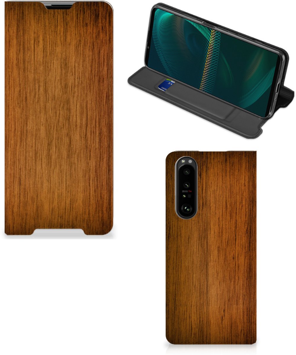Sony Xperia 5 III Book Wallet Case Donker Hout