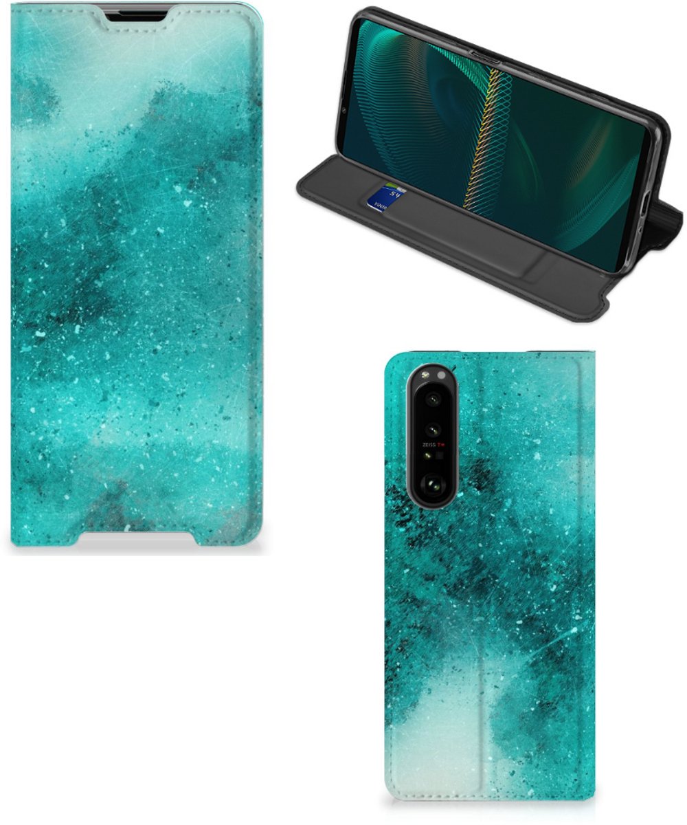 Bookcase Sony Xperia 5 III Painting Blue