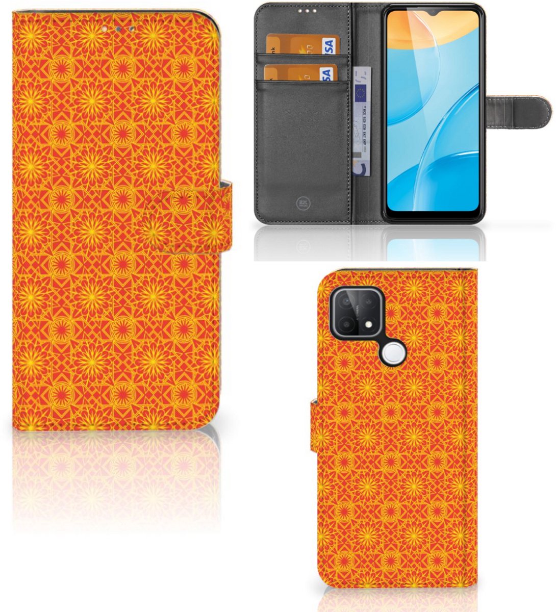 OPPO A15 Telefoon Hoesje Batik Oranje
