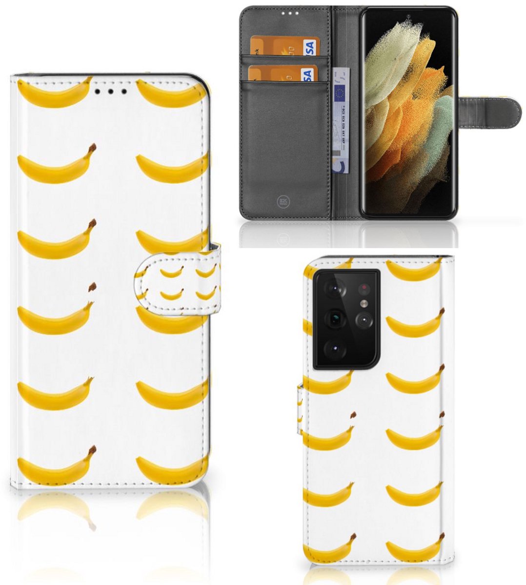 Book Case voor Samsung Galaxy S21 Ultra Book Cover Banana