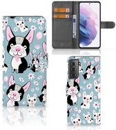 Tenphone Etui Coque pour Samsung Galaxy S21 Plus Portefeuille Chiens