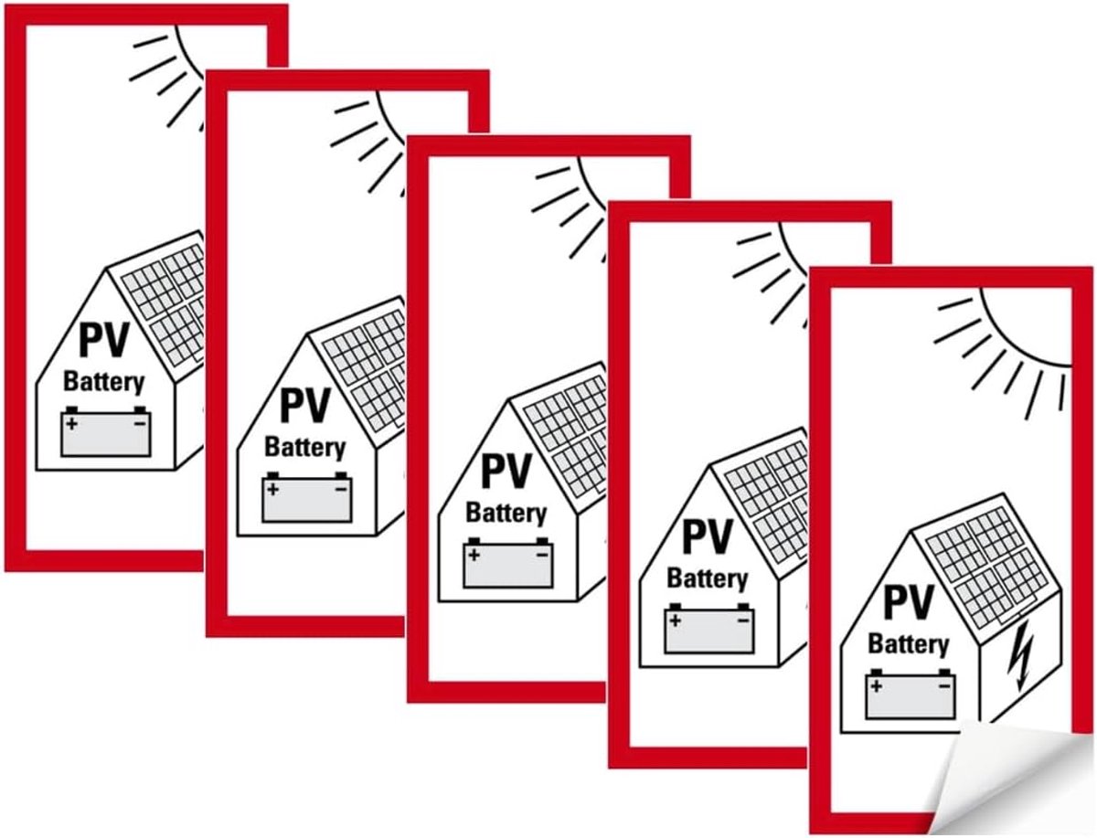 Set van 5 Weerbestendige Zonnepaneel Stickers - Zelfklevend voor Kleine PV-Installaties