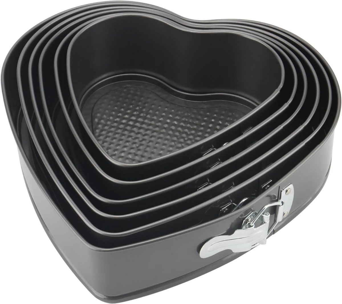 Cake Tin Set 6 Delige Hartvormige Bakvormen voor Taart en Cheesecake
