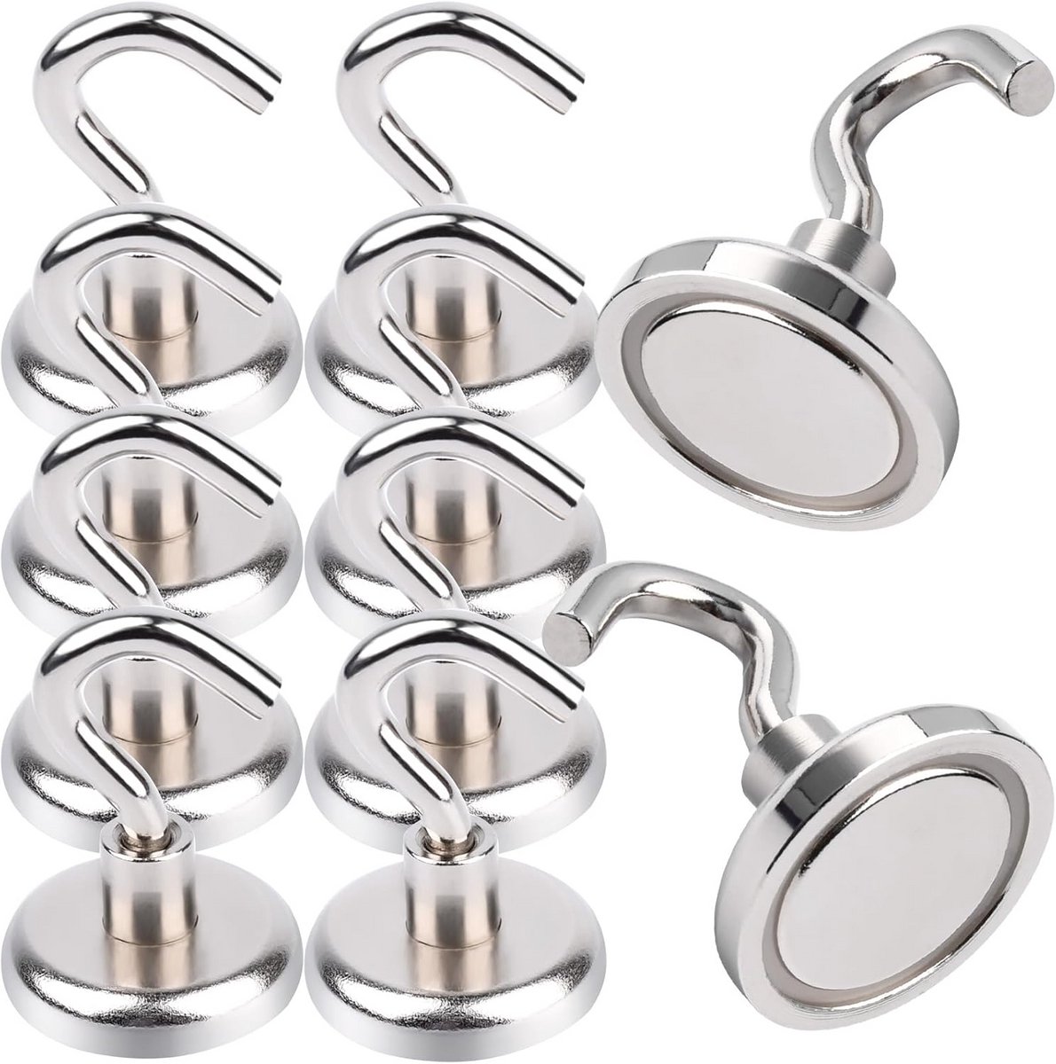 Extra sterke magneethaken 32 mm - 10 stuks - ideale haken voor keuken en camping