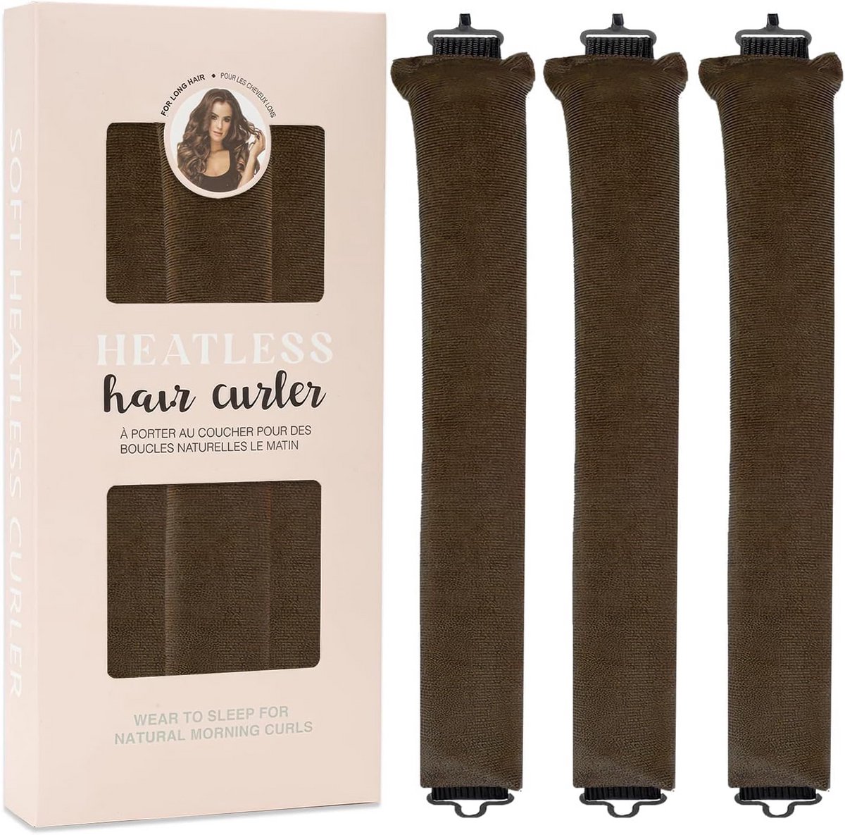 3PCS Heatless Hair Curlers Set voor Zachte Krullen