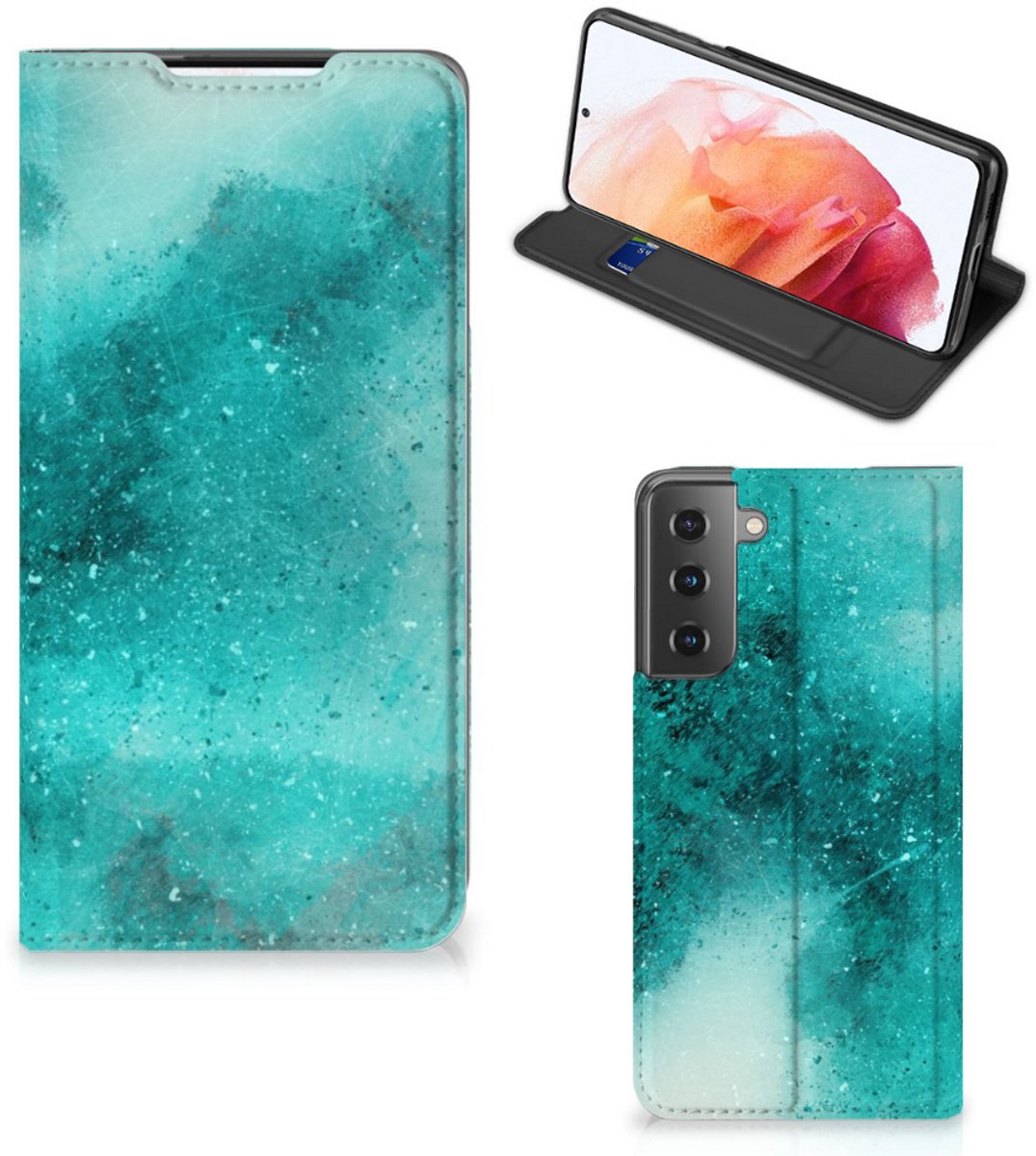 Bookcase Samsung Galaxy S21 Painting Blue