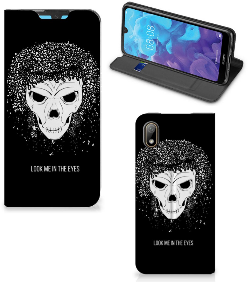 Mobiel BookCase Huawei Y5 (2019) Skull Hair