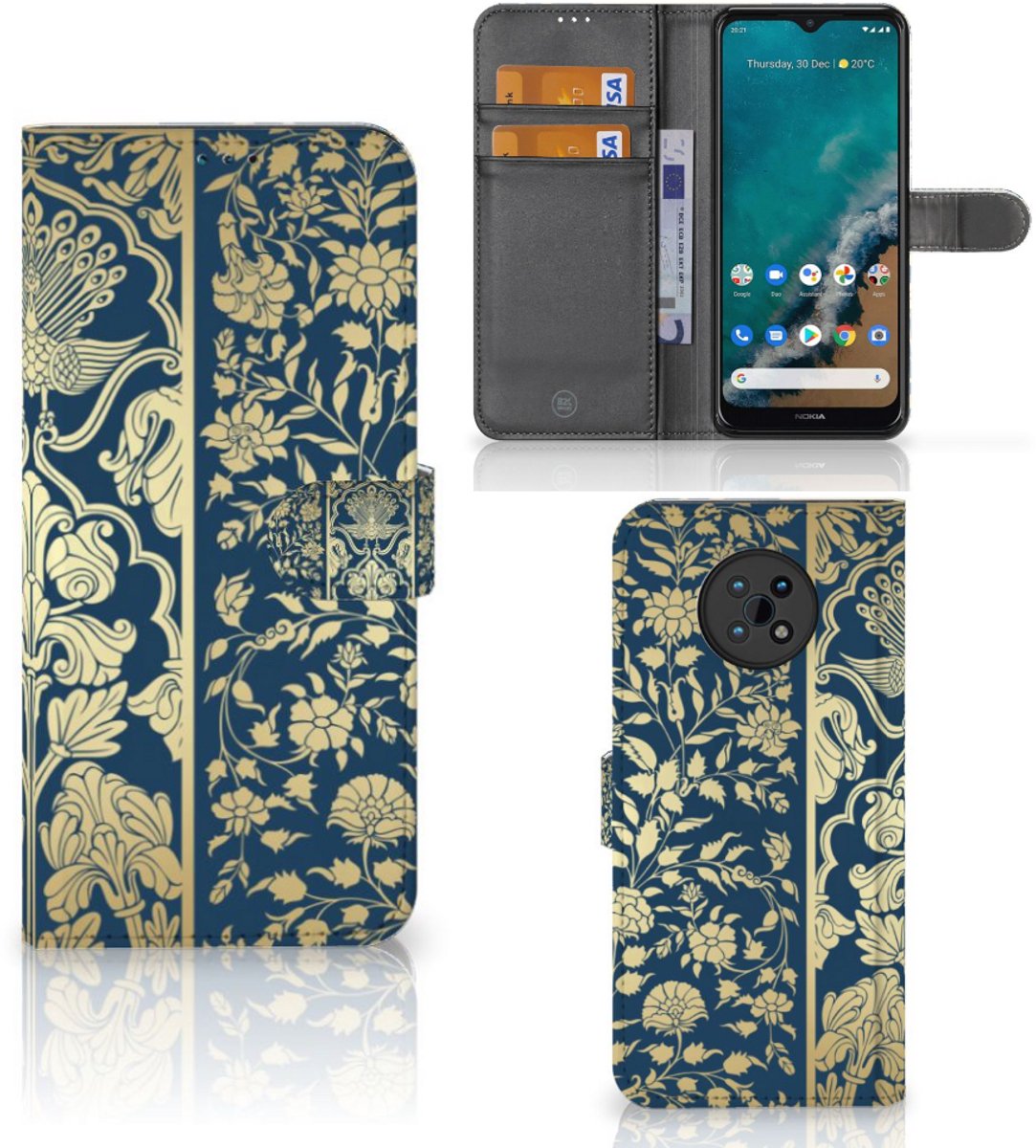 Nokia G50 Hoesje Beige Flowers