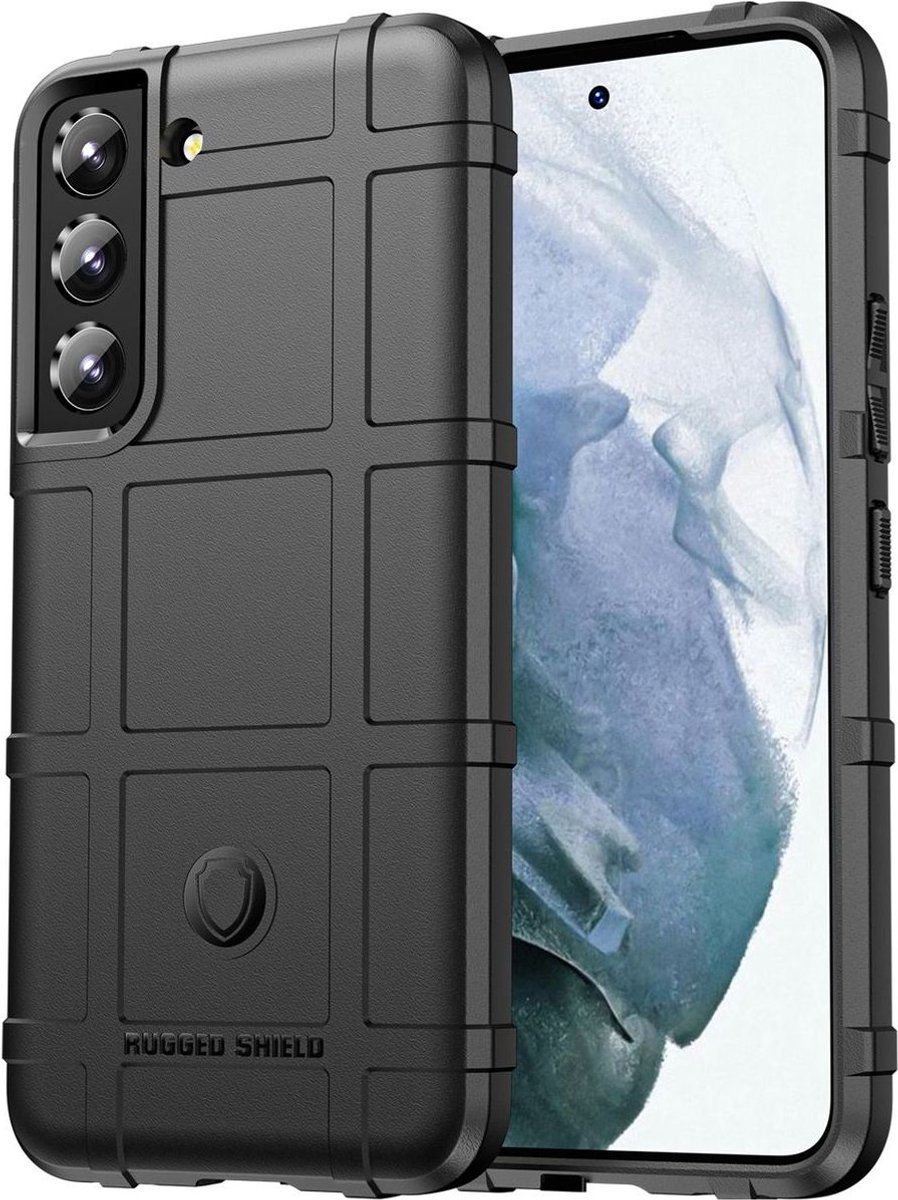 YPCd Hoesje Geschikt voor Samsung Galaxy S23 – Heavy Duty Rugged Backcover – TPU Schokbescherming – Antislip & Verhoogde Randen – Zwart