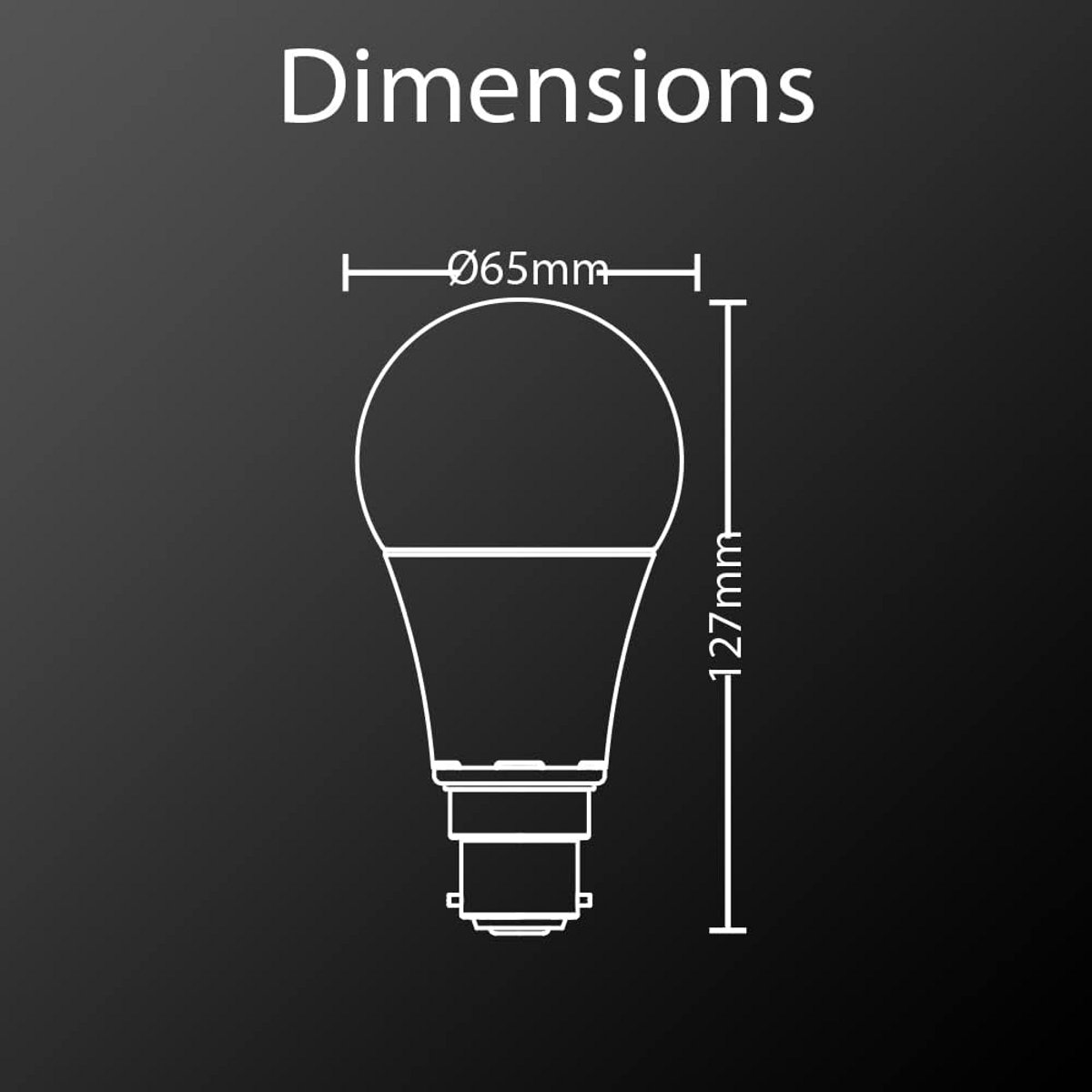 LED Lamp A60 2W B22 Fitting Warmwit Licht - Vervangt 100W Gloeilamp