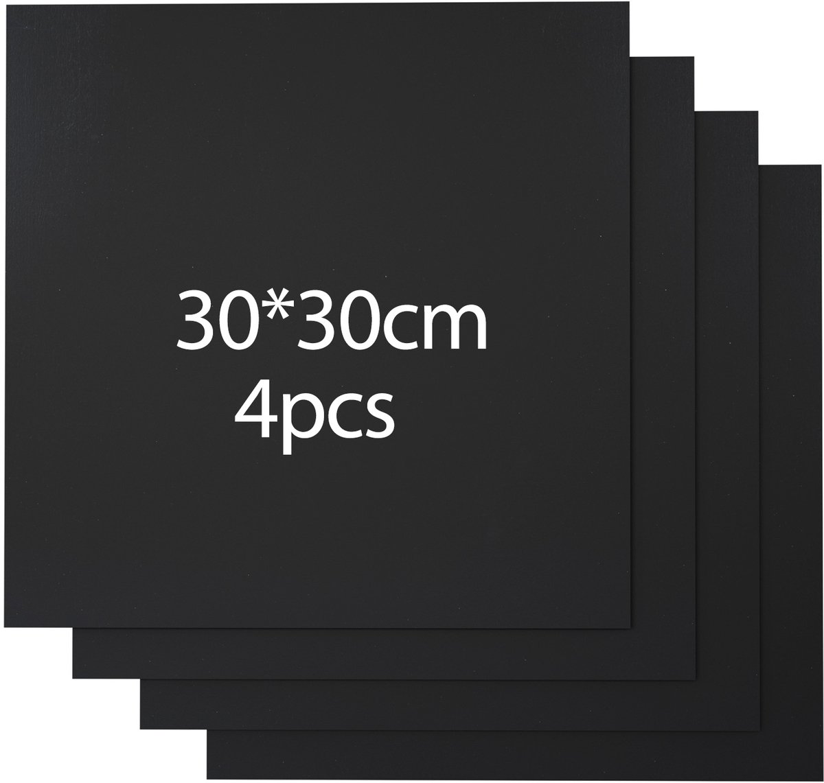 Creatorally 4 PCS Gekleurd Multiplex Plaat - 3 mm - Lindenhout voor Lasersnijden - 30 x 30 cm - Lasertriplex voor Snijden en Graveren - Onbehandeld Houten Plaat voor DIY Houtbranden - Zwart - laserhout