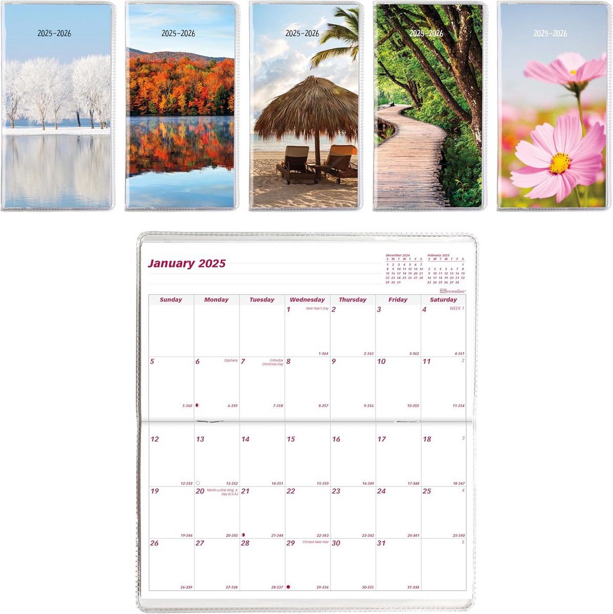 Zakplanner 2025-2026 Maandelijks Tweejarig Mini Agenda Zakformaat