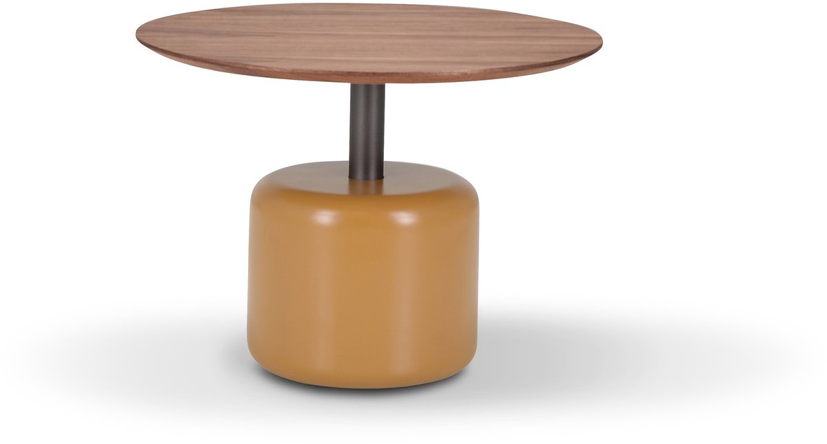 Icon Living - Salontafel Sarah 005 Rond 60x44 Walnoot Poot Cognac