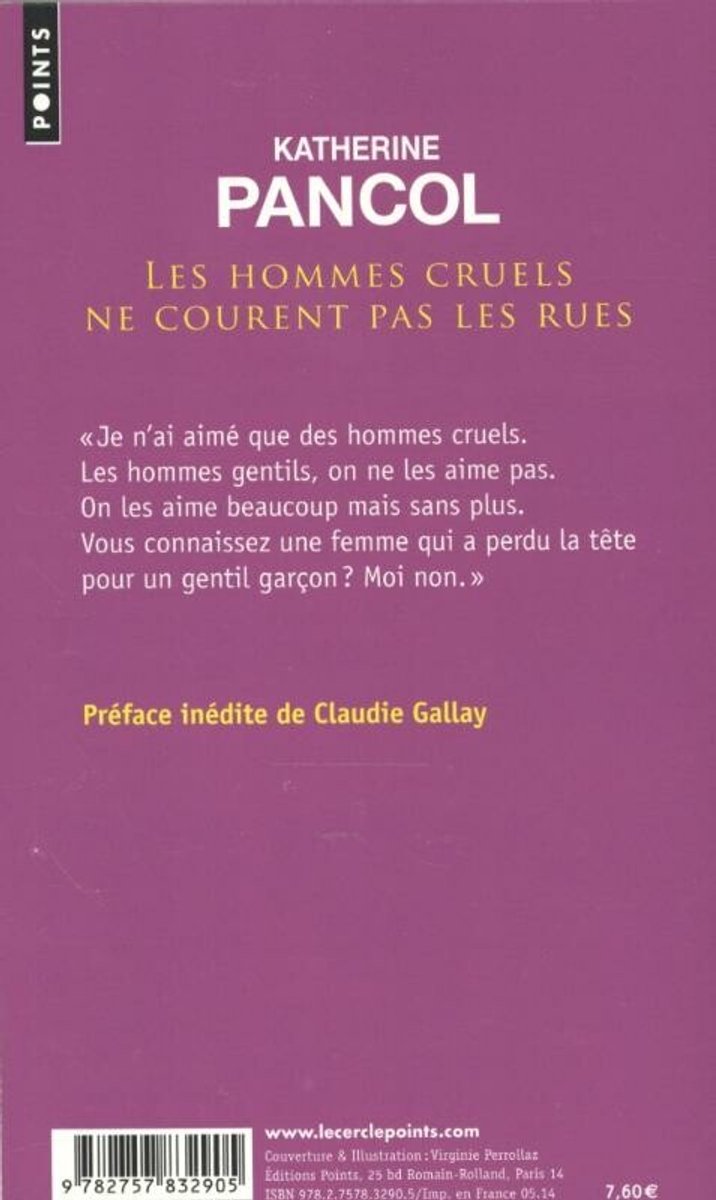Les Hommes Cruels Ne Courent Pas Les Rues - back cover