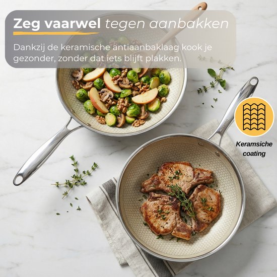 Brabantia VANTA Koekenpan - 28 cm - Ergonomisch en licht - 100% PFAS vrij- 100% gerecycleerd Brabantia VANTA Koekenpan - 28 cm - Ergonomisch en licht - 100% PFAS vrij- 100% gerecycleerd