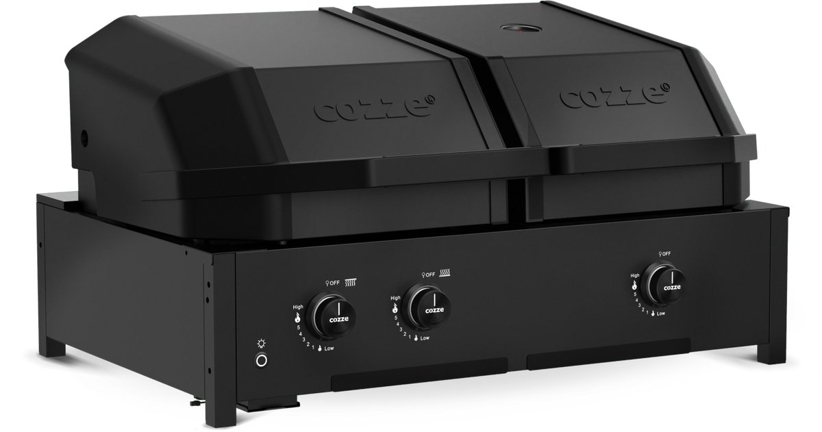Cozze® Quattro 900 Gasbarbecue – 4-in-1 Buitenkeuken Grill – Pizzaoven & Plancha – Infrarood Branders – 13 kW – Groot Grilloppervlak – Voor Tuin & Terras