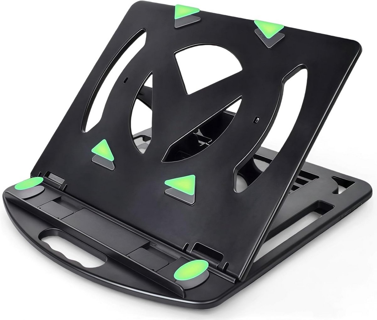 Verstelbare Laptopstandaard Bureau met Telefoonhouder en 360° Draaibare Basis