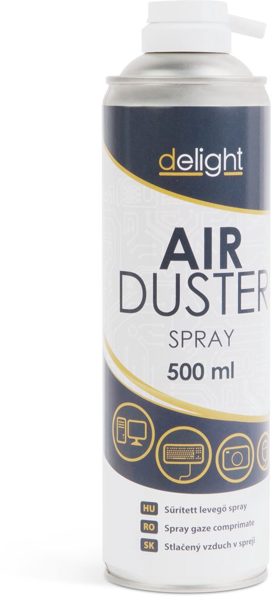 Perslucht Spray – Air Duster – 500 ML – Voor Toetsenbord, Elektronica En Moeilijk Bereikbare Plekken [17231B]